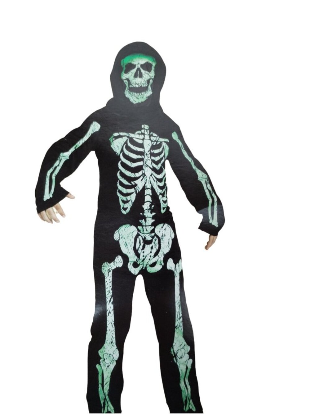 Boys S (6/7) Skeleton Phantom Jumpsuit Fun World Halloween Costume
